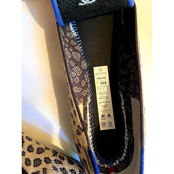 Rothy's 8 The Flat Round Toe Ballet Flat Shoe Cheetah Print Brown Washable - Picture 4 of 11